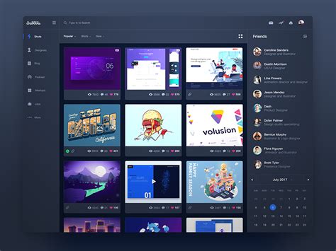 dribbble ui